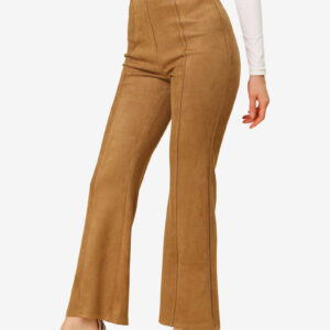 Faux Suede Wide Leg Casual Business Flared Bell Pants