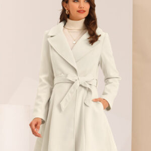 Elegant Overcoat Shawl Collar Single Winter Belted Long Coat