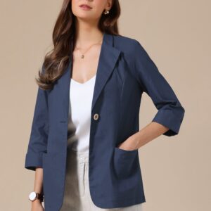 七分袖 輕盈 棉質 亞麻 休閒 西裝外套