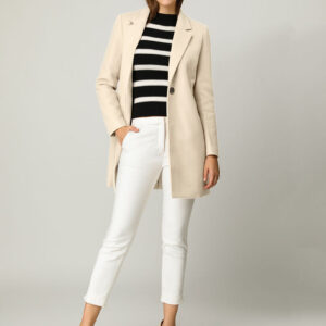 Classic Notched Lapel Long Sleeve Buttoned Coat