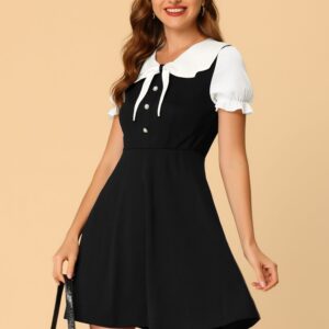 50s Lolita Contrast Color Peter Pan Collar Dress
