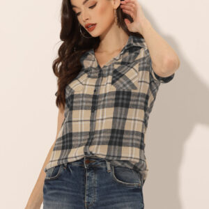 Classic Plaid Button Down Short Sleeve Shirt