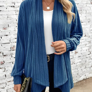 Long Sleeve Solid Color Open Front Cardigants