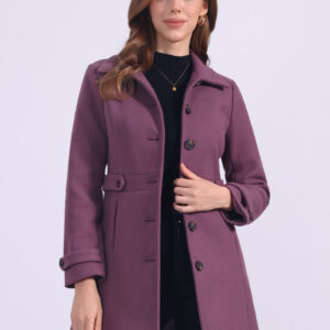 Classic Outwear Overcoat with Pockets Single Breasted Winter Coat