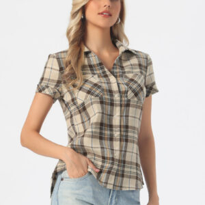 Button Down Cotton Classic Western Plaid Shirt